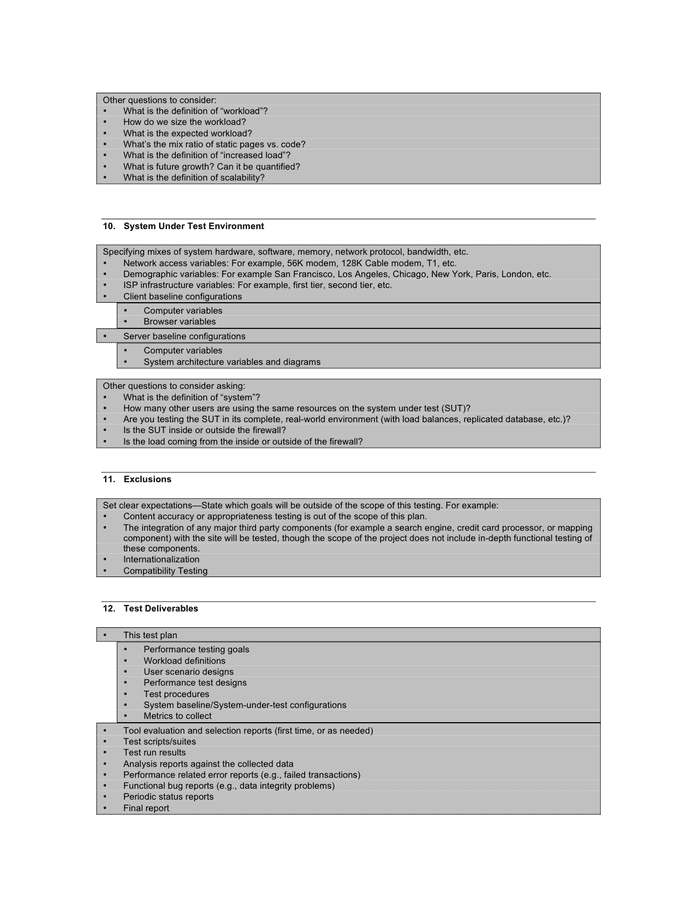 Load Test Plan Template In Word And Pdf Formats Page 6 Of 8