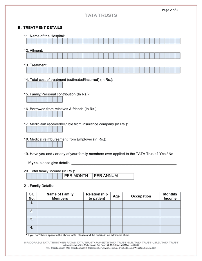 Medical Grant Application Form In Word And Pdf Formats Page 2 Of 5 1241