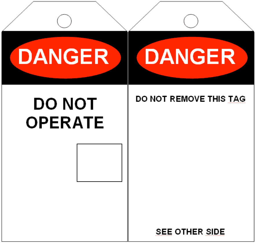 Danger / notice tag templates in Word and Pdf formats