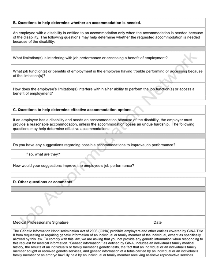 Sample medical inquiry form in Word and Pdf formats page 2 of 2