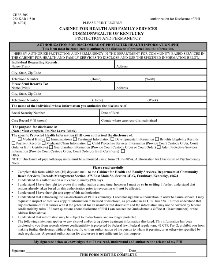 Authorization For Disclosure Of Health Information Sample In Word And 