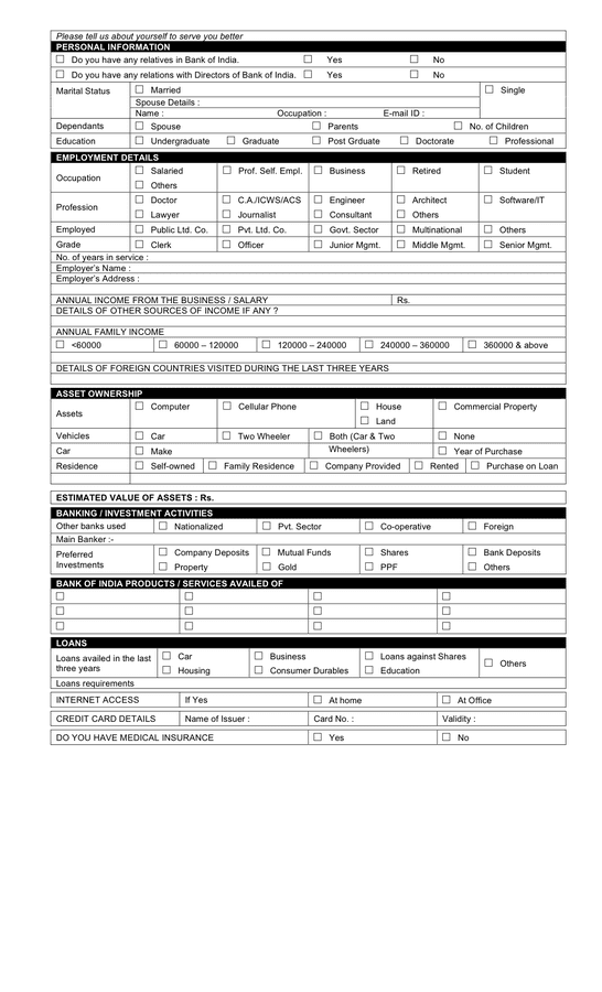 Bank Account Opening Form Template In Word And Pdf Formats Page 3 Of 9 10640 Hot Sex Picture 1815