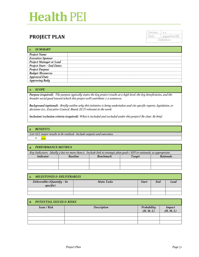 Project Charter Template download free documents for PDF Word and Excel
