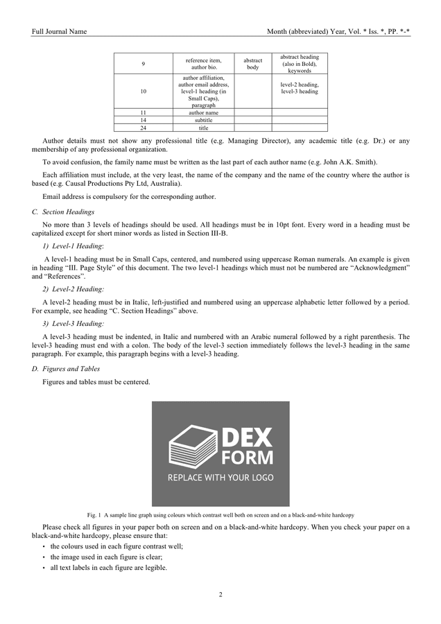 Academic Paper Template In Word And Pdf Formats Page 2 Of 4