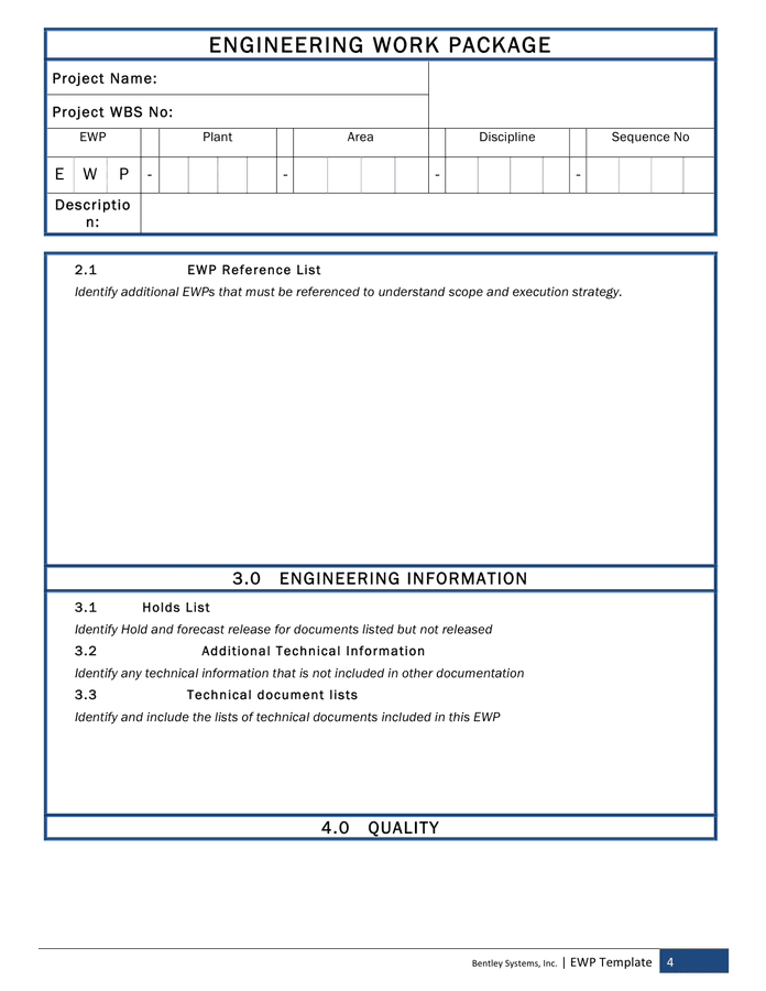 Engineering work package template in Word and Pdf formats page 4 of 8