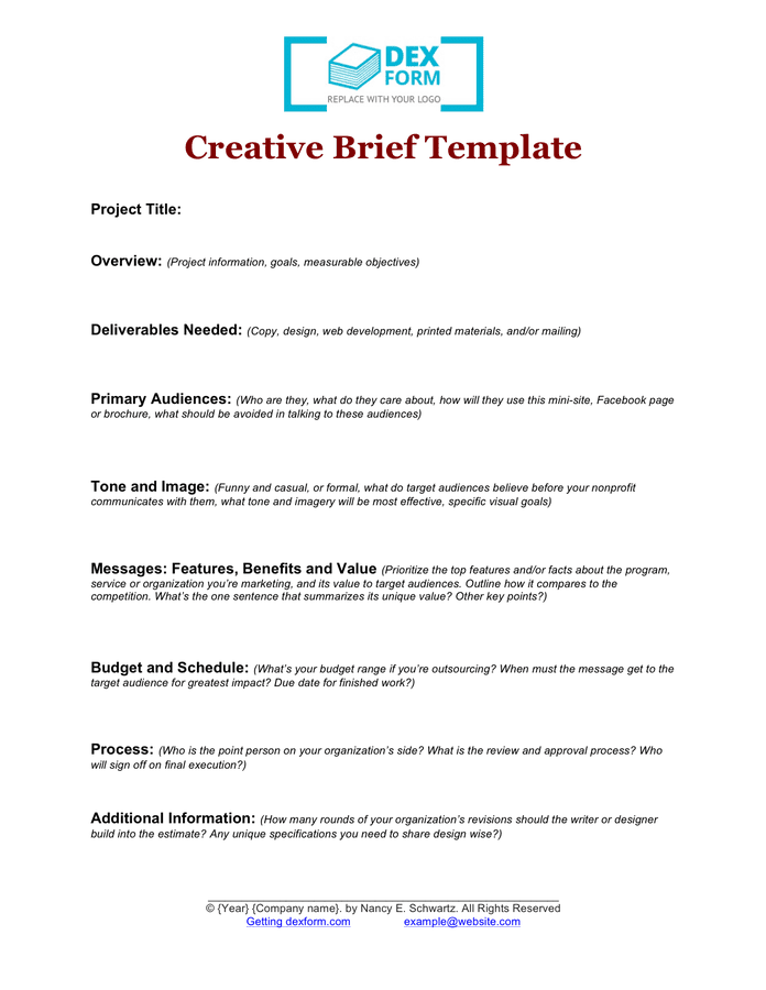 Creative Brief Template In Word And Pdf Formats