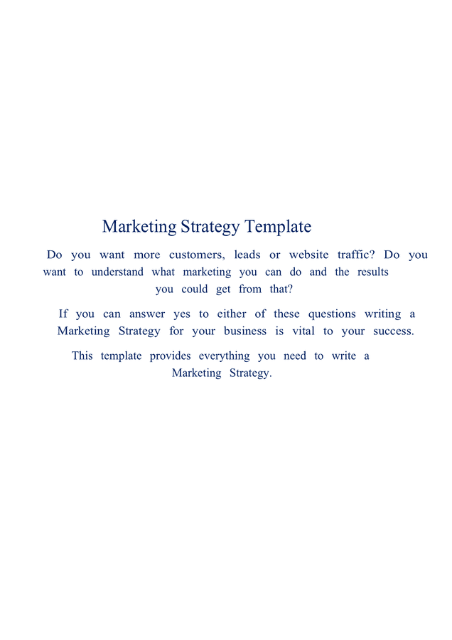 Marketing Strategy Template - download free documents for PDF, Word and