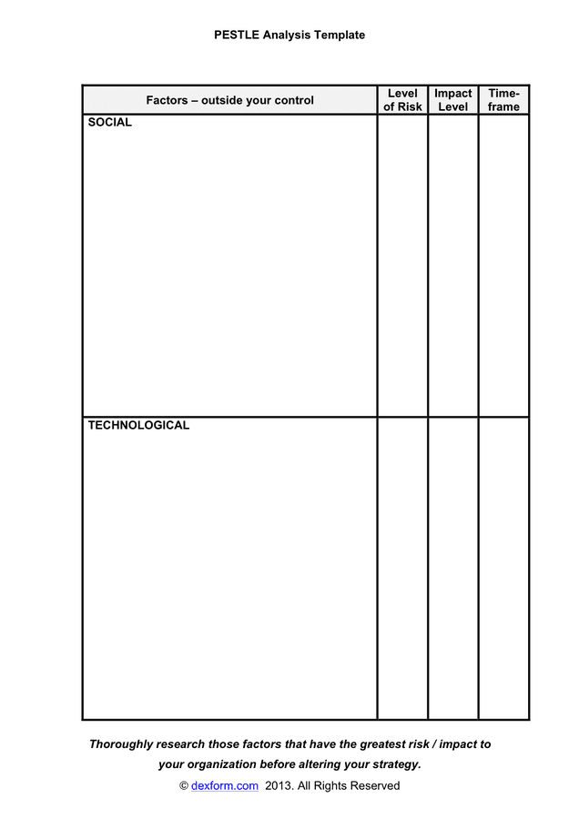 PESTLE Analysis Template in Word and Pdf formats - page 2 of 3