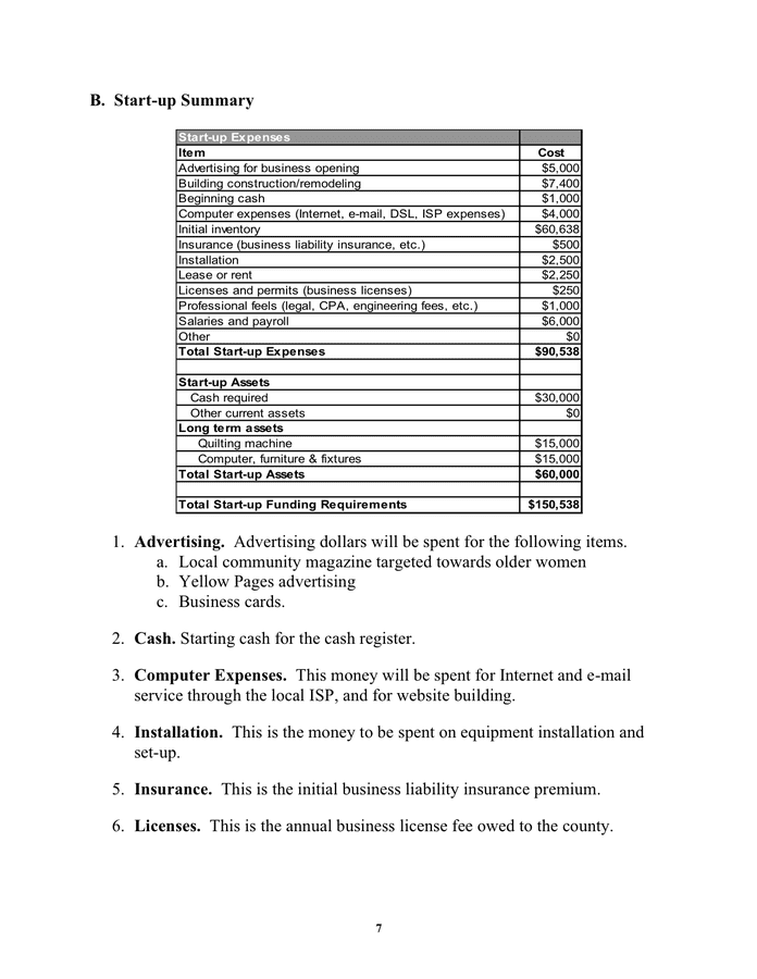 Business Plan Template