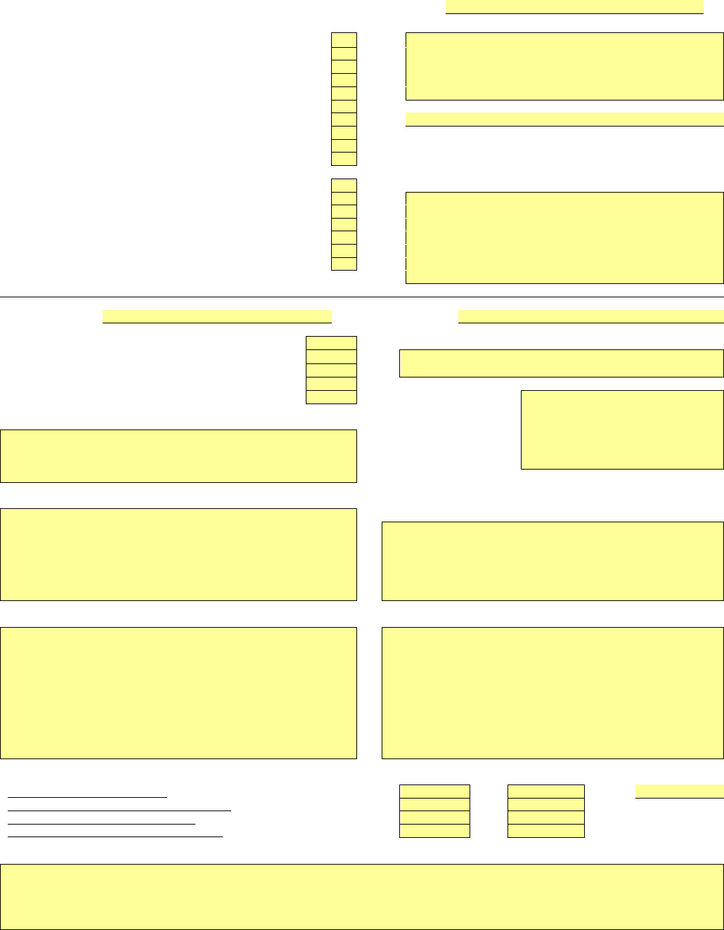 Work statement cover sheet