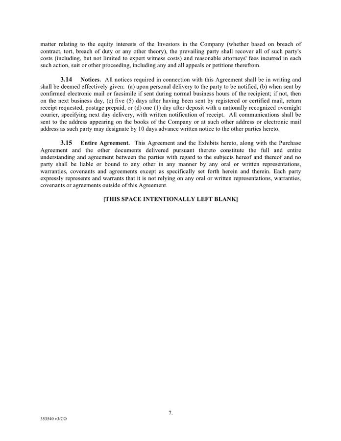 Shareholder's voting agreement template in Word and Pdf formats page