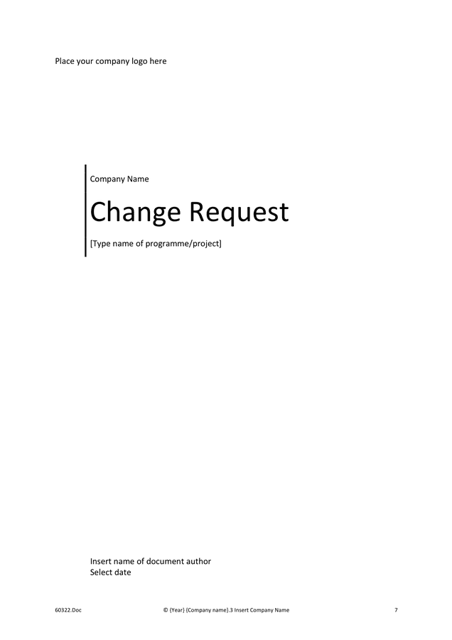 Change Request Template download free documents for PDF, Word and Excel