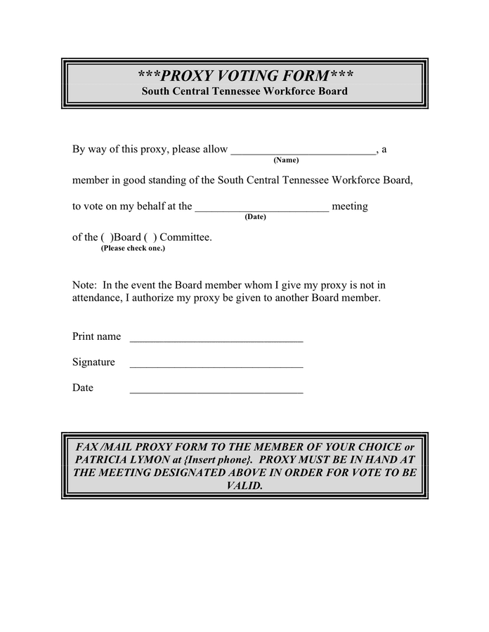  proxy Vote Form Five Stereotypes About Proxy Vote Form That