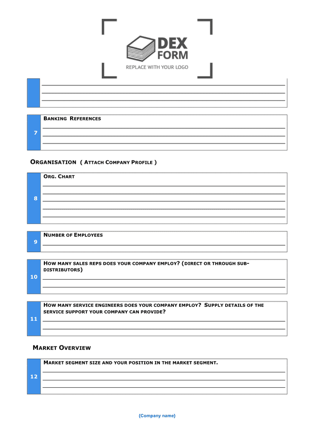 New distributor questionnaire in Word and Pdf formats page 2 of 6