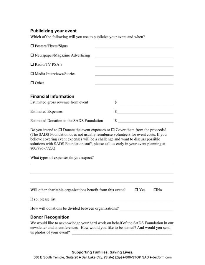 Fundraiser Proposal Template