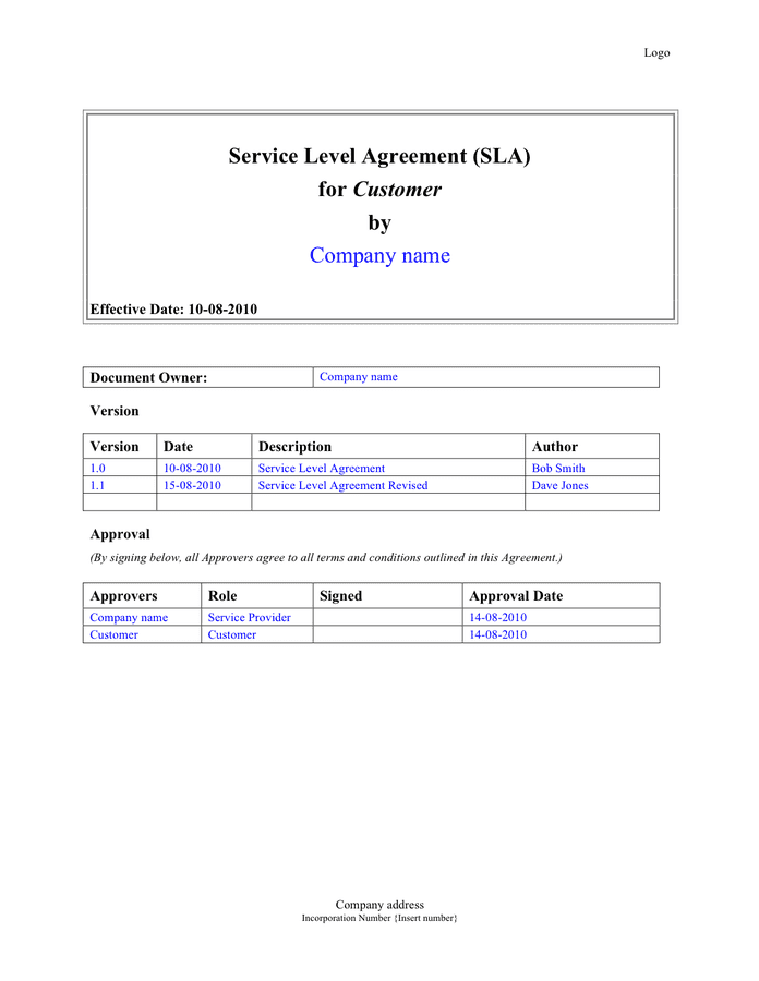 It Service Level Agreement Template from static.dexform.com