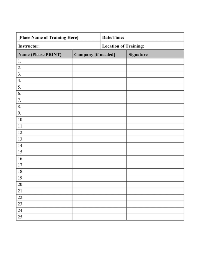 Sign In Sheet Template download free documents for PDF, Word and Excel