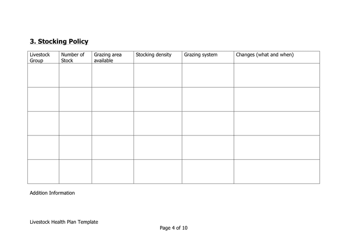 Veterinary Health Plan Template In Word And Pdf Formats Page 4 Of 10