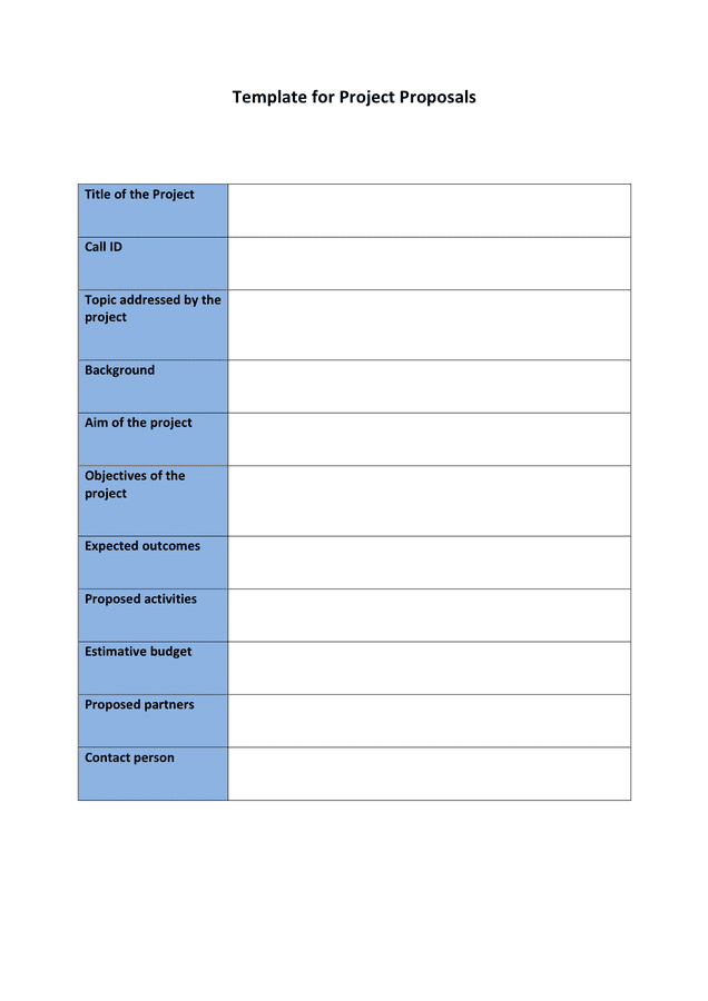 Project Proposal Template download free documents for PDF, Word and Excel