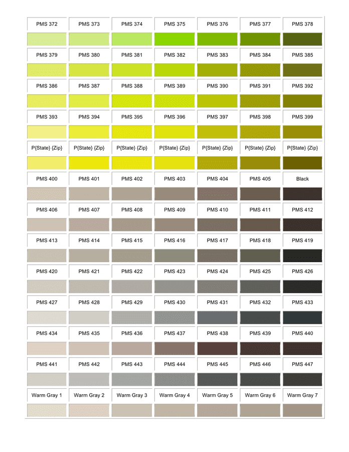Pms Color Chart In Word And Pdf Formats Page 6 Of 11