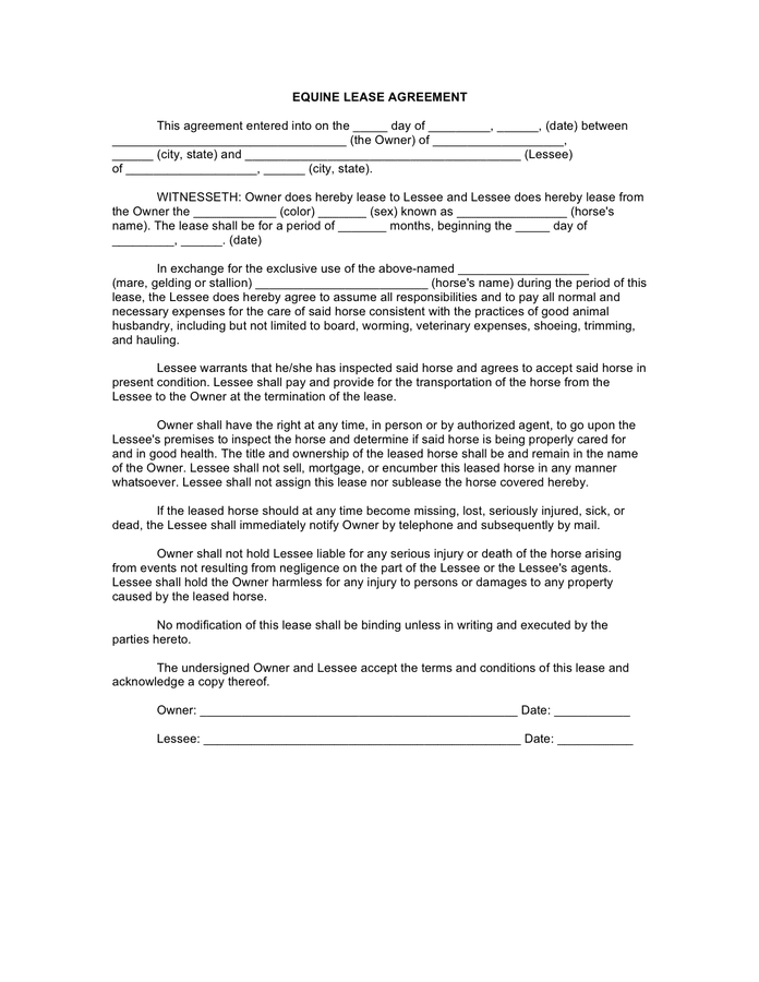 horse-lease-agreement-template-free
