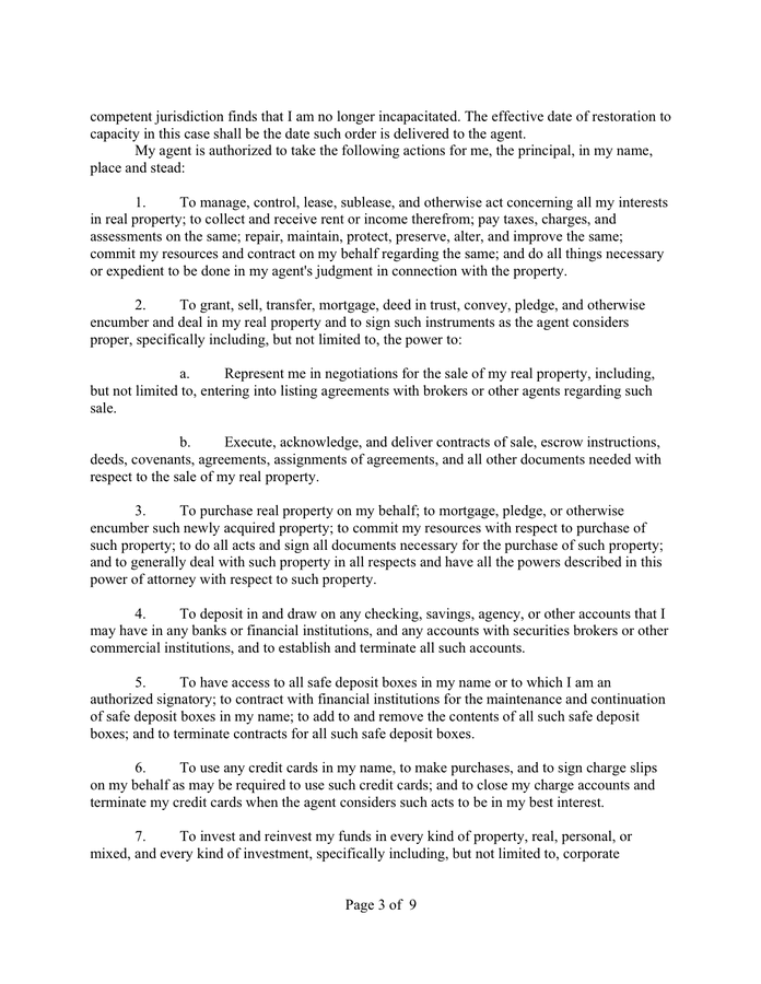 What Are The Responsibilities Of A Durable Power Of Attorney For Finance