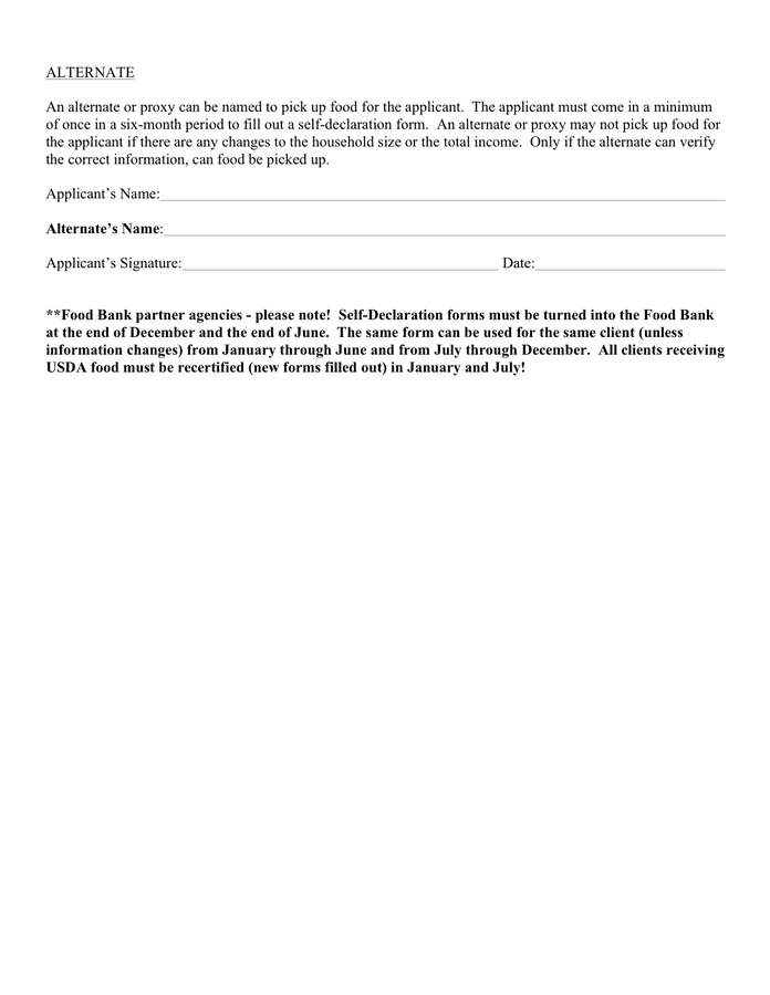 Self Declaration Of Income Form In Word And Pdf Formats Page 2 Of 2 4164