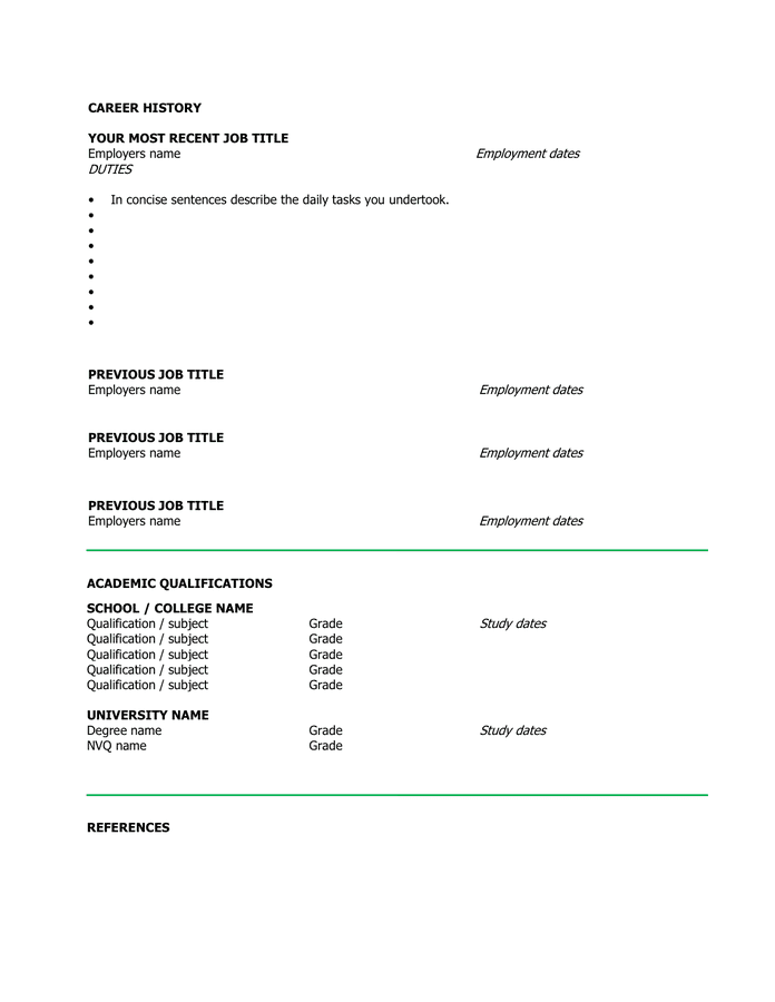 blank-cv-template-example-in-word-and-pdf-formats-page-2-of-2
