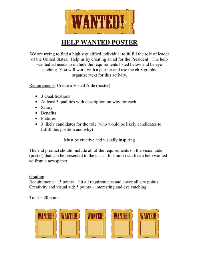 Help Wanted Poster In Word And Pdf Formats