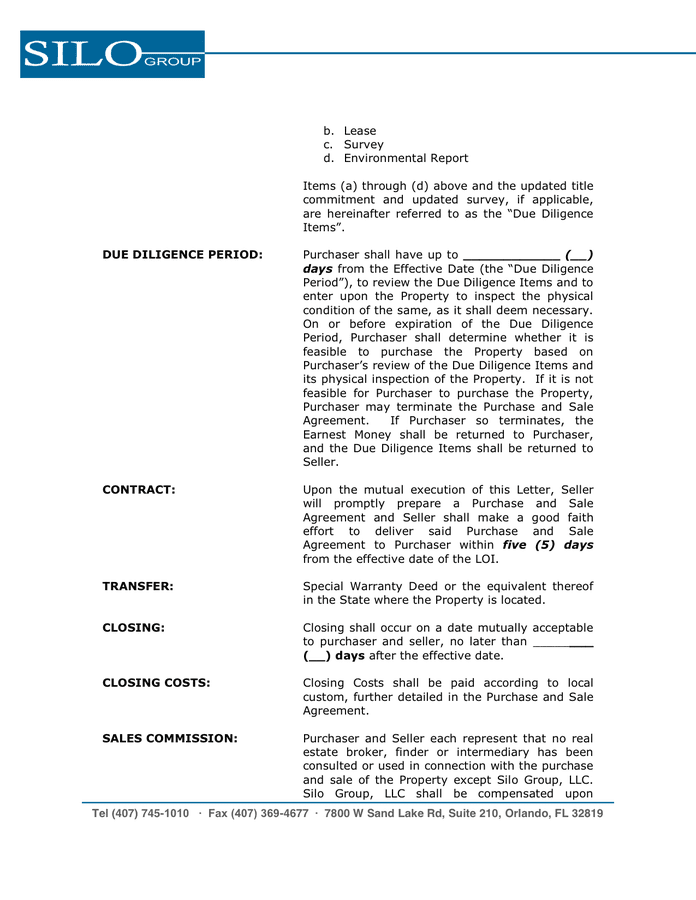 Letter Of Intent In Word And Pdf Formats Page 2 Of 3