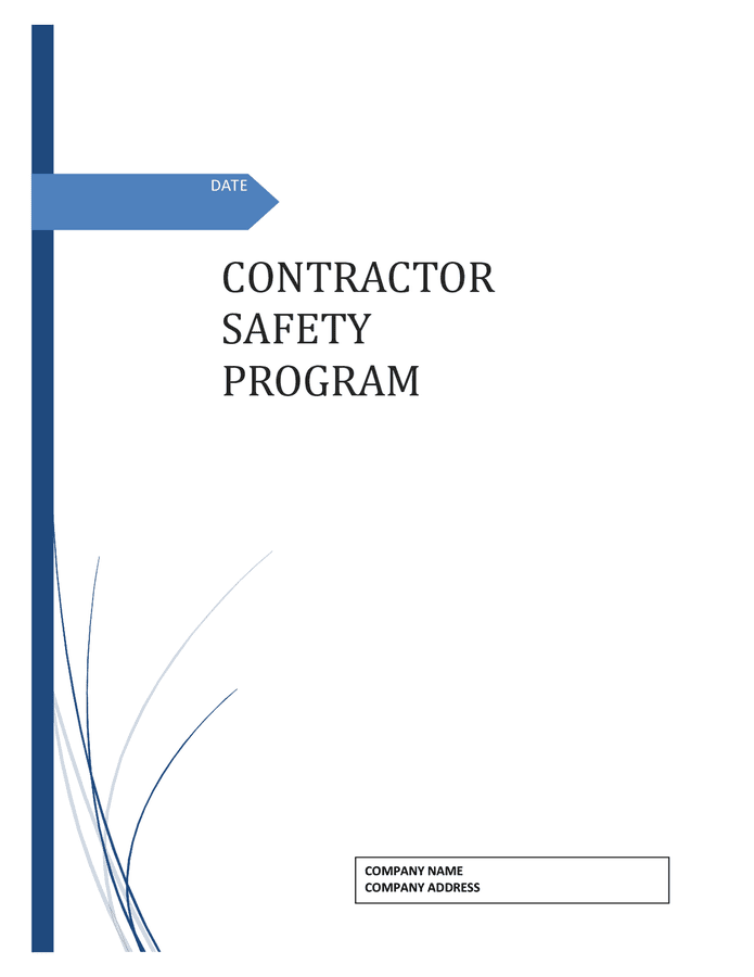 Contractor safety program template in Word and Pdf formats