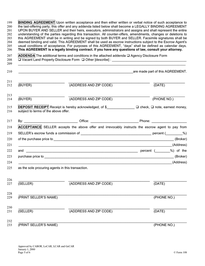 Purchase agreement in Word and Pdf formats - page 5 of 6