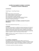 hazardous energy control lockout tagout program sample