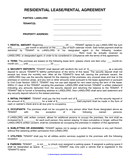 Residential lease / rental agreement page 1 preview