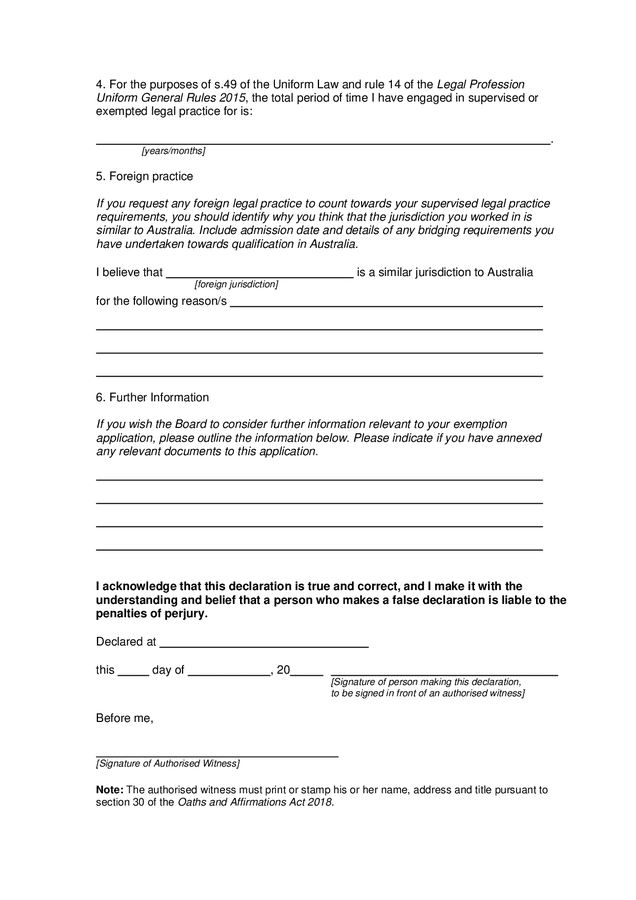 Statutory declaration form (Victoria, Australia) in Word and Pdf