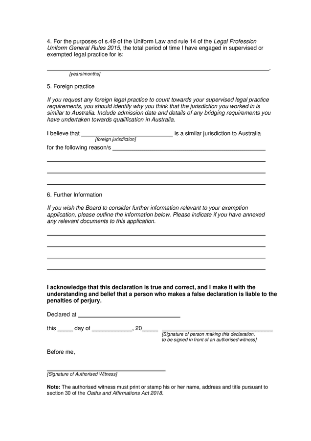 Statutory Declaration Form Victoria Australia In Word And Pdf Formats Page 2 Of 2