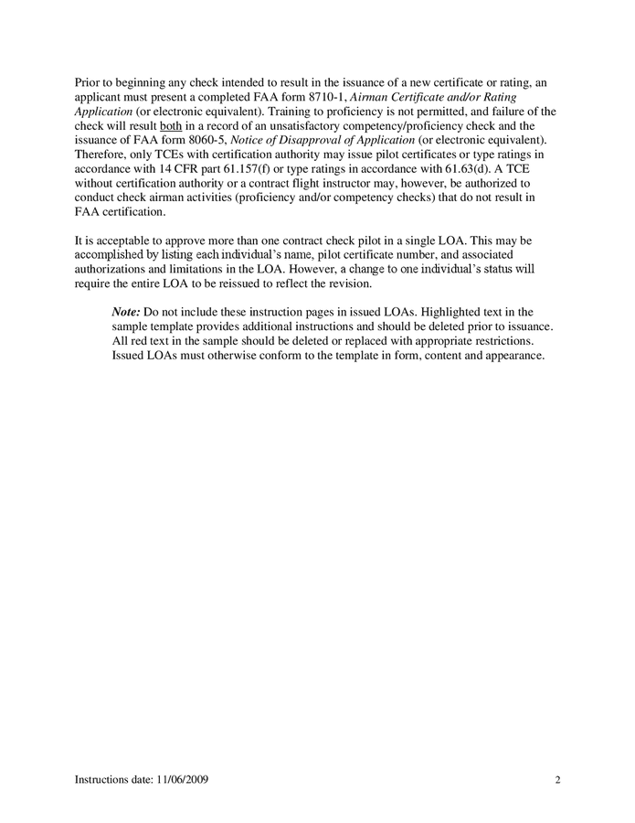 Sample contract check pilot letter of approval in Word and Pdf formats