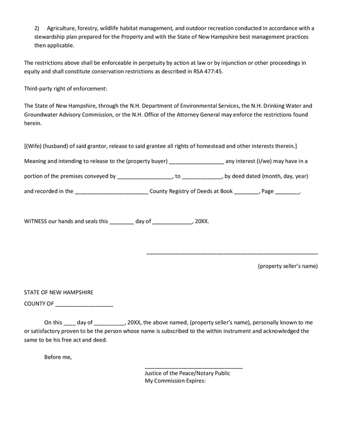 Warranty deed template in Word and Pdf formats - page 2 of 2