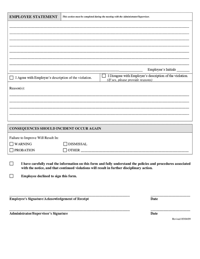 Employee Counseling Report Form In Word And Pdf Formats Page 2 Of 2 7146