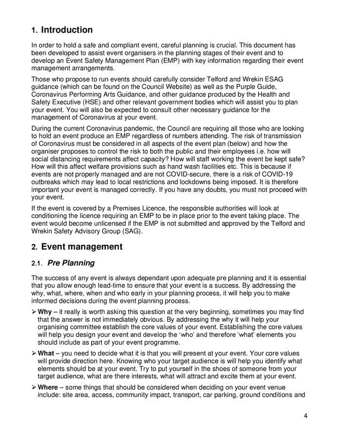 Event Safety Managementplan Template UK In Word And Pdf Formats Event Safety Managementplan Template UK In Word And Pdf Formats