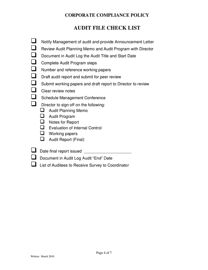 Corporate Compliance Policy Template In Word And Pdf Formats Page 4 Of 7