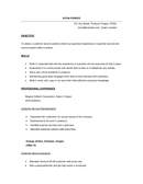Sample CV for customer service position page 1 preview