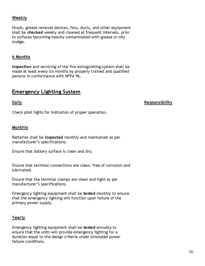 Fire safety plan restaurant in Word and Pdf formats page 20 of 23