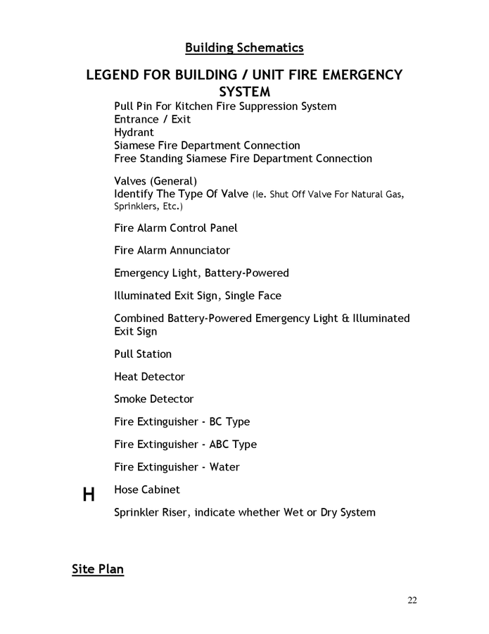Fire safety plan restaurant in Word and Pdf formats page 22 of 23