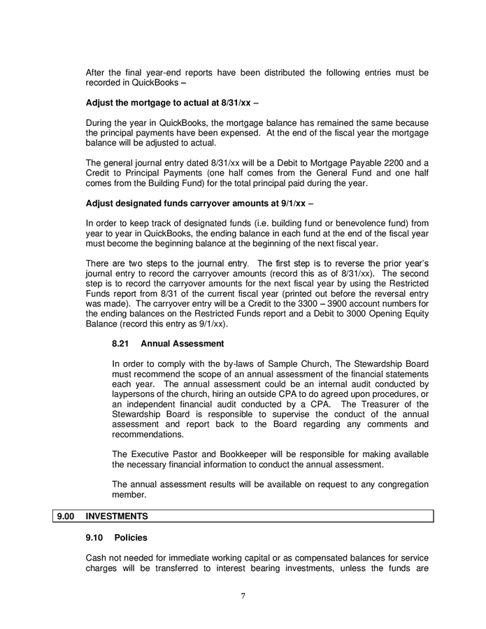 Sample church accounting policies and procedures manual in Word and Pdf
