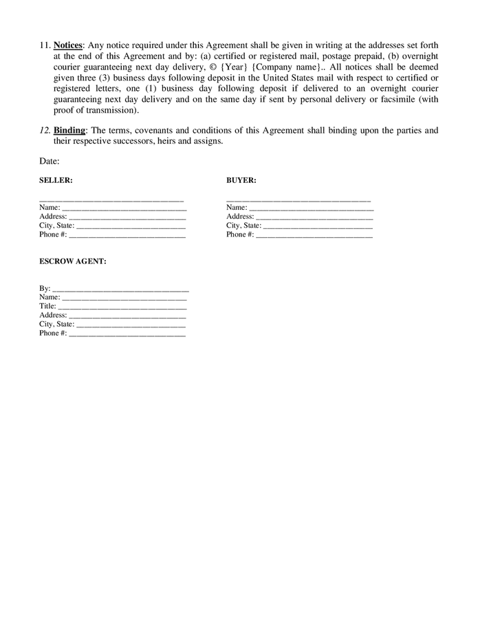 Post closing escrow agreement in Word and Pdf formats - page 3 of 5