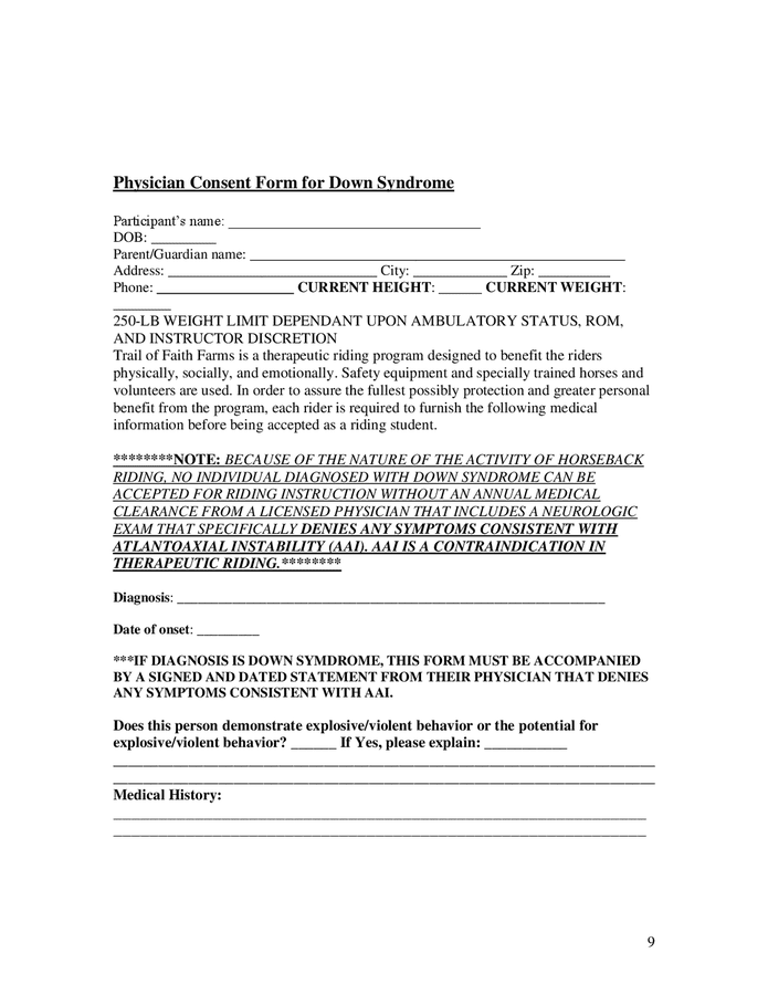 Horse riding agreement and liability release form in Word and Pdf ...