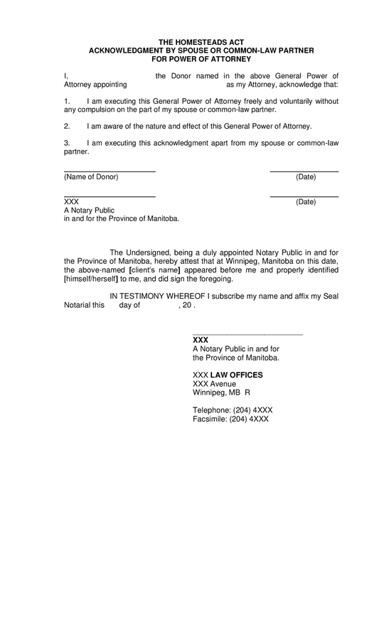 General power of attorney enduring in Word and Pdf formats page 5 of 6