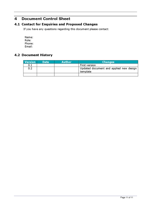 Project transition plan in Word and Pdf formats - page 11 of 11