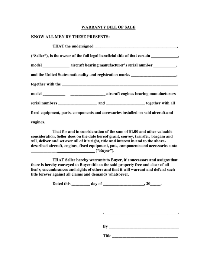 General Bill of Sale Form download free documents for PDF, Word and Excel
